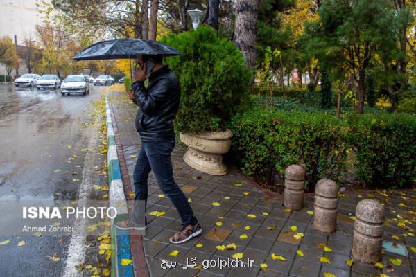 بارش باران و رعد وبرق در بعضی استانها