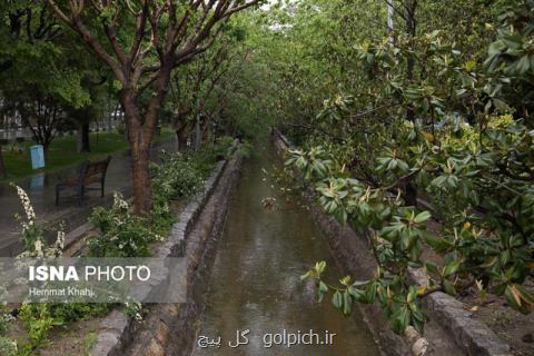 سیلابی شدن مسیرها در اثر بارندگی