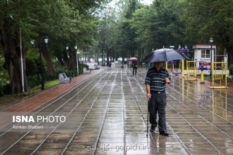 بارش پراكنده باران در پنج استان كشور