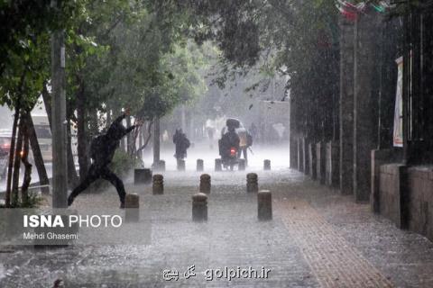 رگبار باران در پنج استان